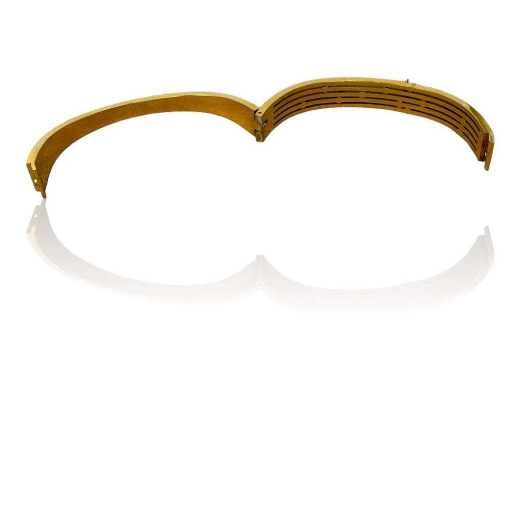 🛍️SALE🛍️ Stainless Steel Gold Color Plated Turkish Evil Eye Charms Bangle - Picture 5 of 7